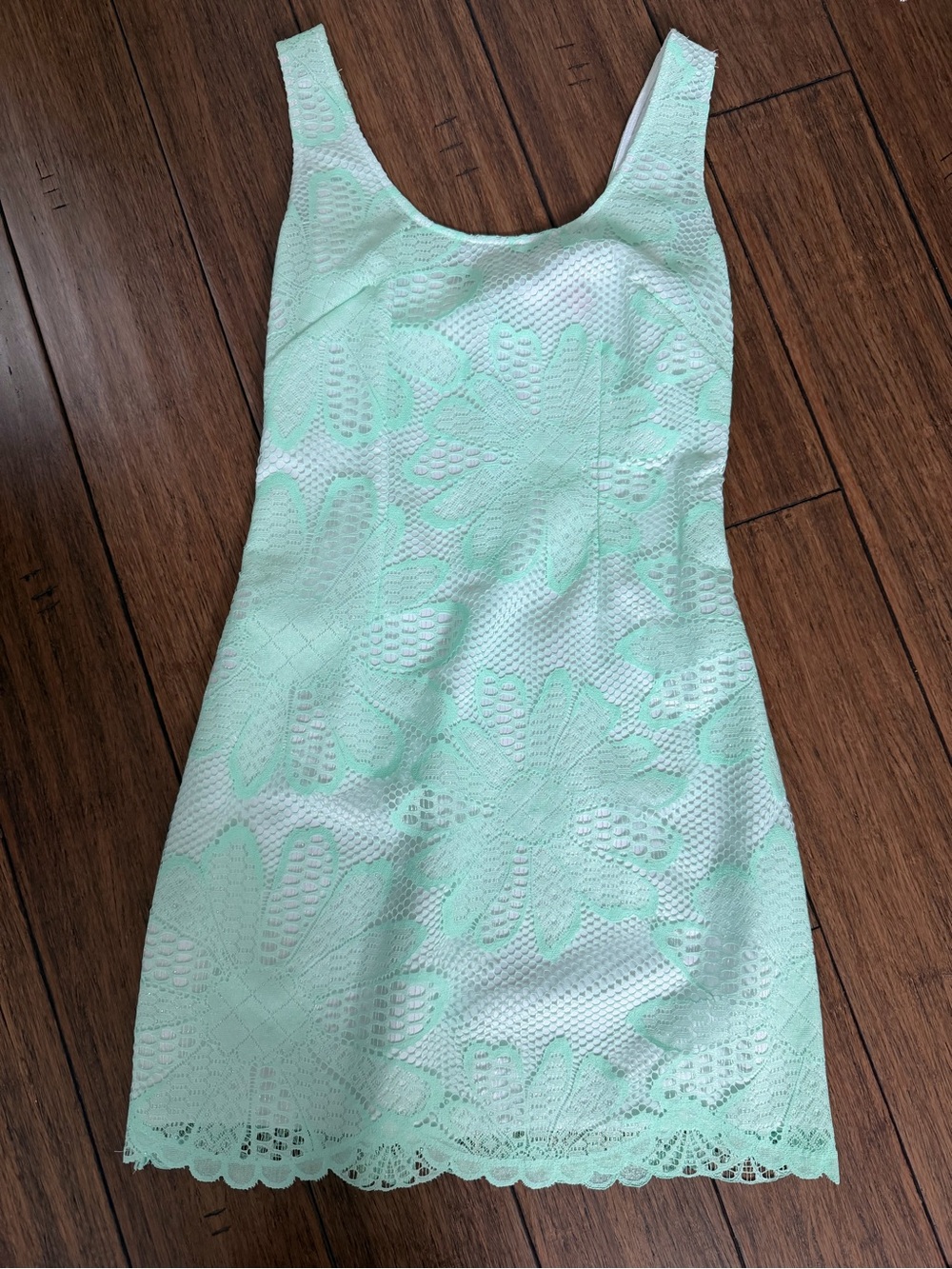 Lilly Pulitzer Lonnie Shift Dress Mint Aqua Green Iridescent Daisy Lace 0 NWOT